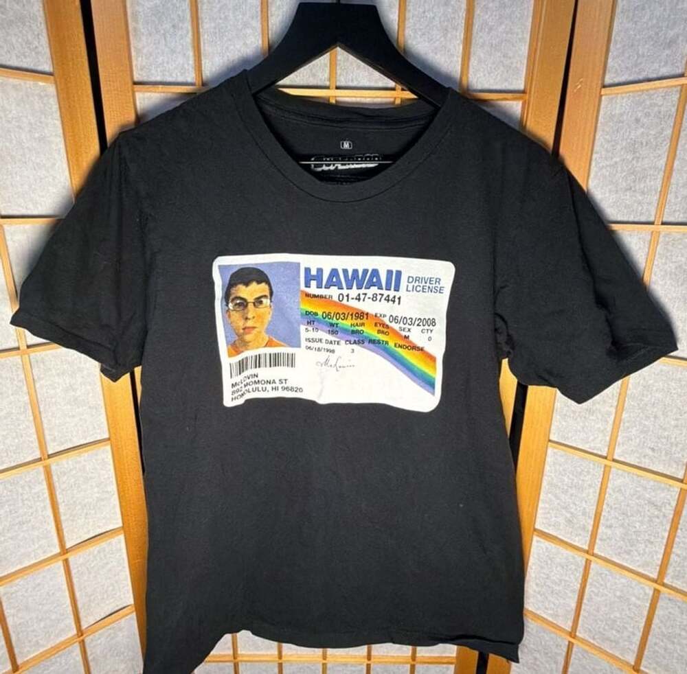 Ripple Junction Superbad McLovin Hawaii ID T-Shirt Size M Black